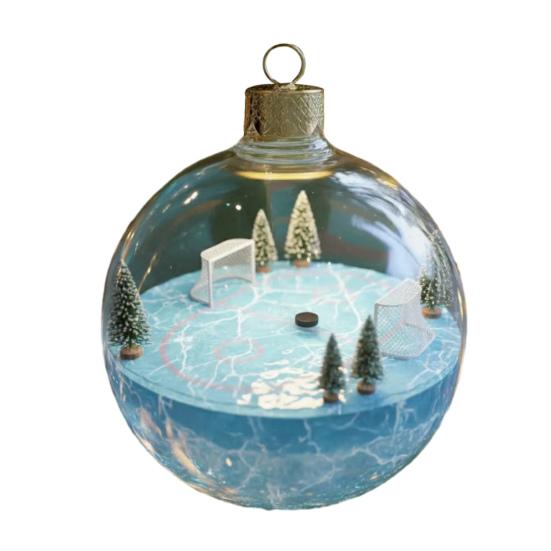 Sportovní míče Vánoční ozdoby 3D Ozdoba sněhová koule se sportovními mikroscénami Průhledná plastová závěsná koule na vánoční stromek Domácí dekorace