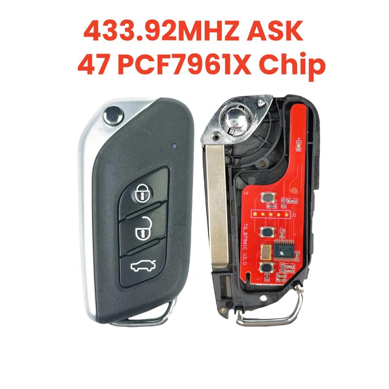 Peter-key Original Smart Remote Key 3 Button 433.92MHZ ASK 47 PCF7961X Chip For BAIC Senova X25 X35 With LOGO Smart Key