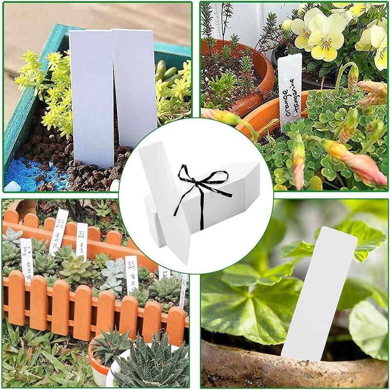 100Pcs Plastic Plant Labels Set White Plant Labels Plant Garden Tags 10x2cm Waterproof Plant Seed Label Pot Marker Plant Labels