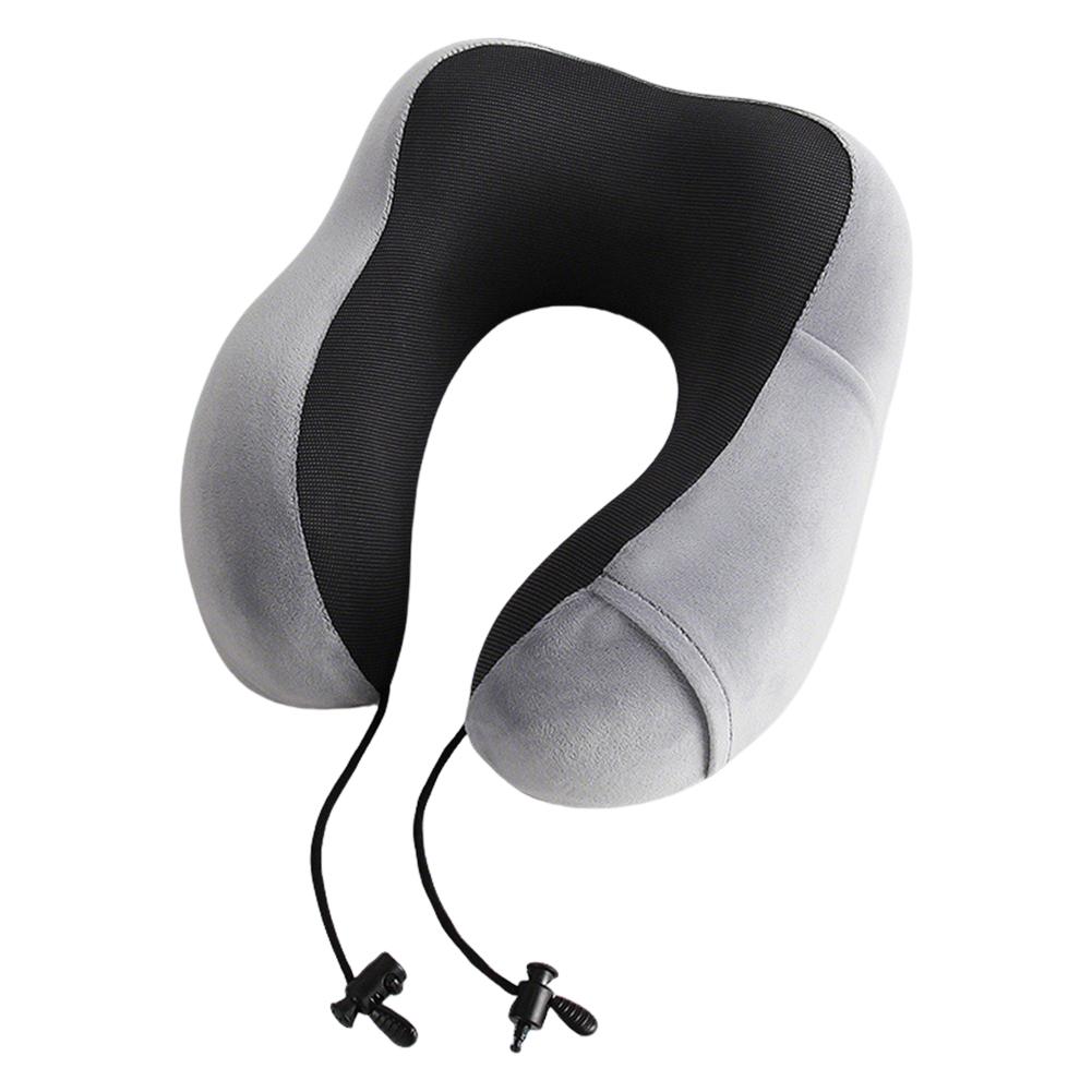 

U Shaped Soft Travel Pillow Breathable Massage Sleeping Pillow Slow Rebound Cervical Spine Cushion for Plane Car Train Bus Rest серый