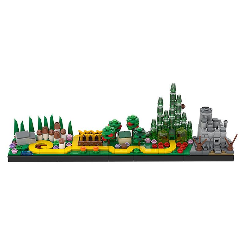 Famous Movies Skyline Architecture Building Block Kit Skyline Buildings Back To the Future Fairy Tale Magic Castle House Toys