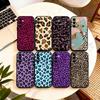 Leopard P-Print Phone Case For Samsung Galaxy A73,A72,A71,A70,A53,A52,A51,Soft Silicone Black Cover