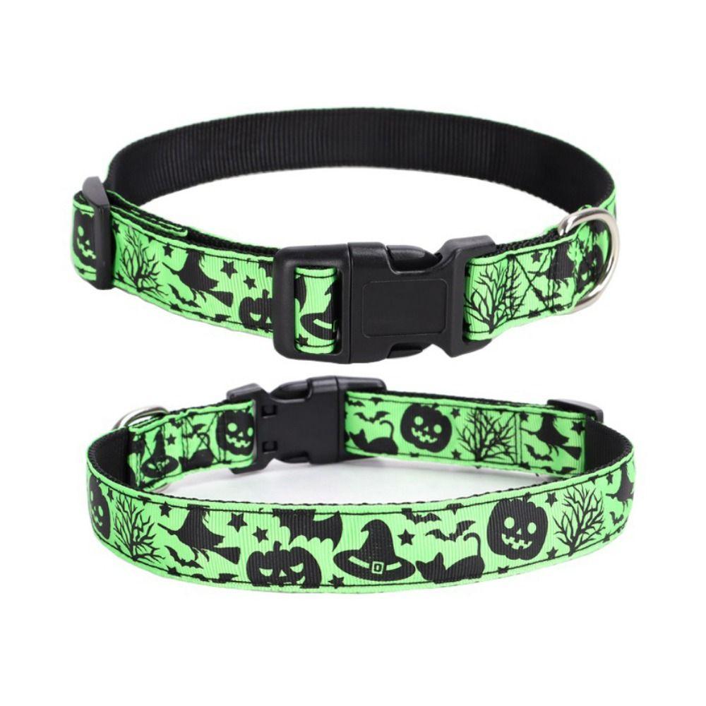 Adjustable Pet Pumpkin Skull Collar Quick Release Dog Traction Rope  for Dogs Cats