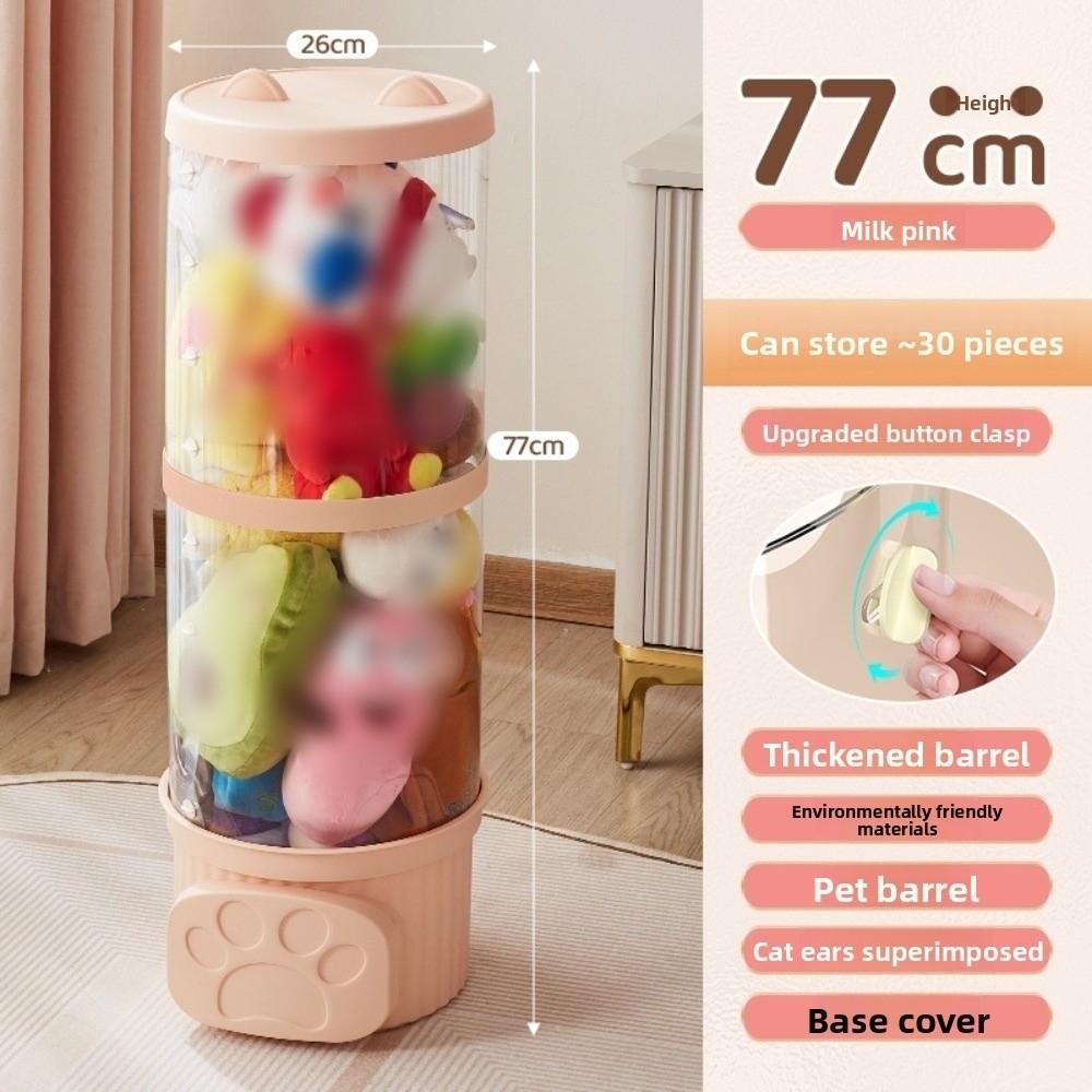 New Transparent Storage Box Cartoon Cat Claw Plastic Toy Storage Tube 2/3 Layers Organizer for Children