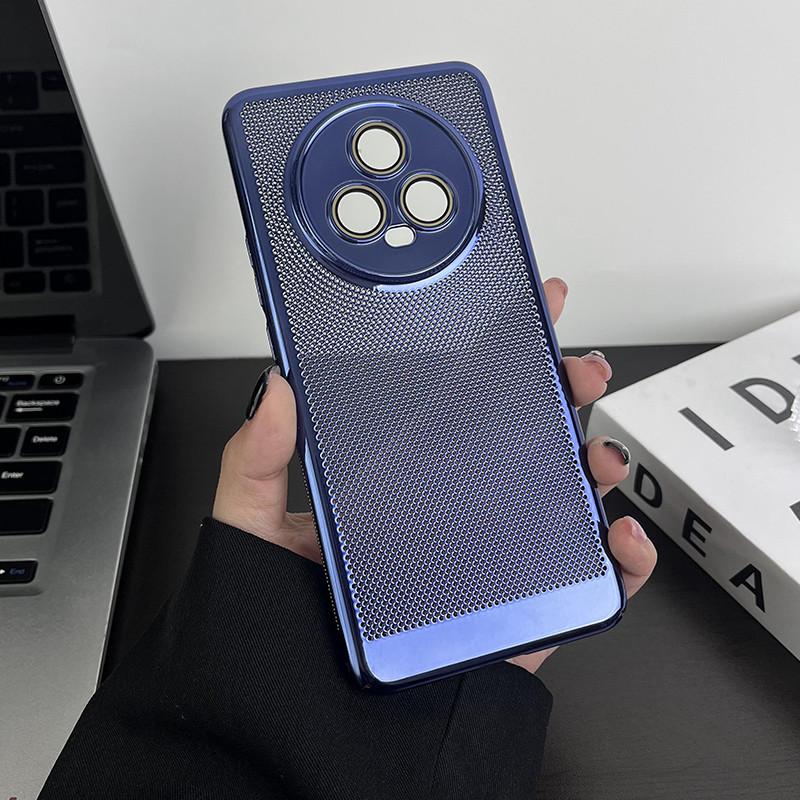 Full Cover Plating Grid Heat Dissipation PC Case With Lens Film For Honor Magic5 Magic 5 Pro Back Shell Protector