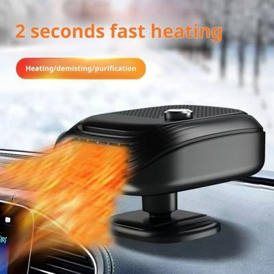 Aquecedor de carro portátil 2 em 1, ventilador de resfriamento aquecido, saída de calor estável, suprimento de ar multiângulo, descongelador de carro, aquecedor de para-brisa