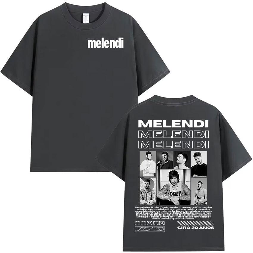 

Rapper Melendi Tour 2025 New Album Merch Tee Shirt Men s Clothing Hip Hop Oversized T-shirts Vintage High Quality T-shirt Summer 4XL