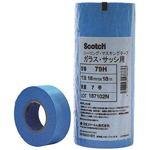 3M Scotch Masking Tape for Glass 79H 18mm width x 18M 7 rolls 79H 18X18