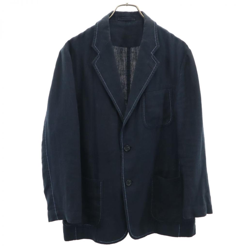 ISSEY MIYAKE linen Long sleeve tailored jacket 1 Navy Men's Used