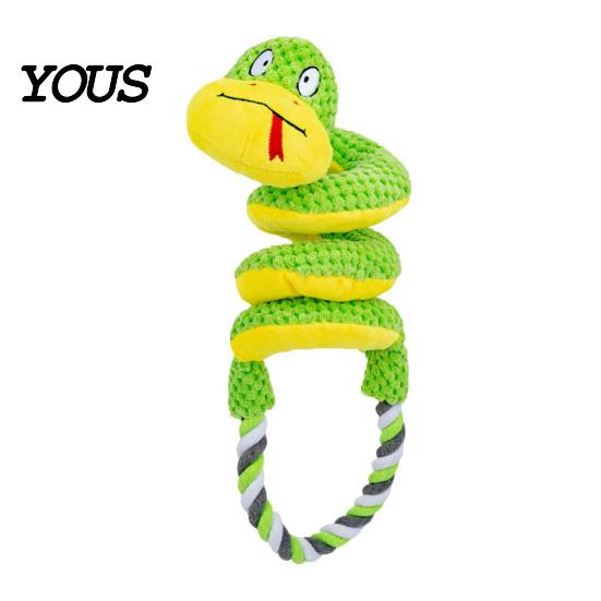 Interactive Squeaky Dog Toys Toy with Pull Rope, Plush Tug of War Toy, for Pets Spiral Animal Small Medium Large Dogs Biting Teeth Cleaning