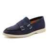 Fashion Luxury Brand Suede Leather Men Loafers Soft Casual Business Double Buckle Moccasins Comfy Lightweight Big Size Outdoor Shoes