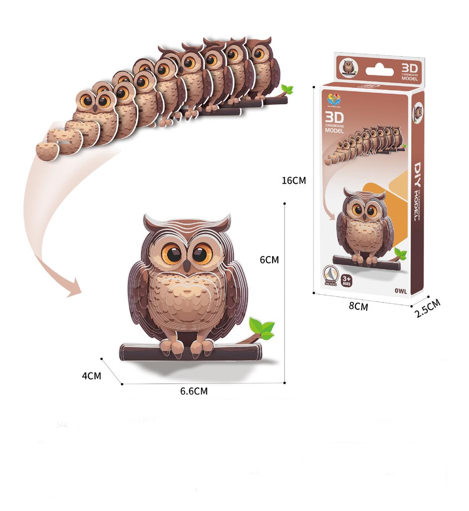 3D Cartoon Paper Three-Dimensional Puzzle Toy Children'S Animal World Kindergarten Handmade Educational Diy Model Ornament