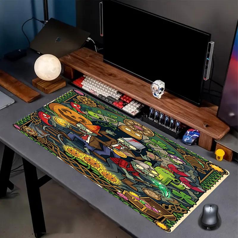 Plants vs. Zombies Print Mouse Pad, Anti‑Slip Desktop keyboard Mat, for PC Laptop Gaming Working Daily Use, Cool Festival Surprise Gift