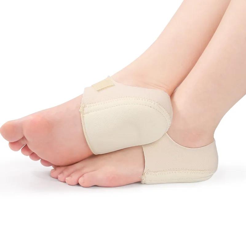 1 Pair Silicone Heel Pads, Shock Absorption, Relieving Leg Pressure, Adjustable Straps, Prevent Slipping Insoles