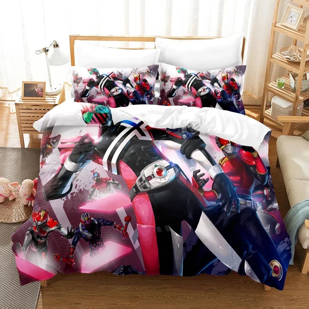 Luxury New 3D Print Kamen Rider Bedding Set Duvet Cover Pillowcase comfortable Bedding Set King Size Bedding Sets Home Textile