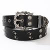 Hip-hop Rivet Belt Women Punk Style Pu Leather White Black Retro Belt Strap Waistband Fashion Y2K Jeans Belt Accessories