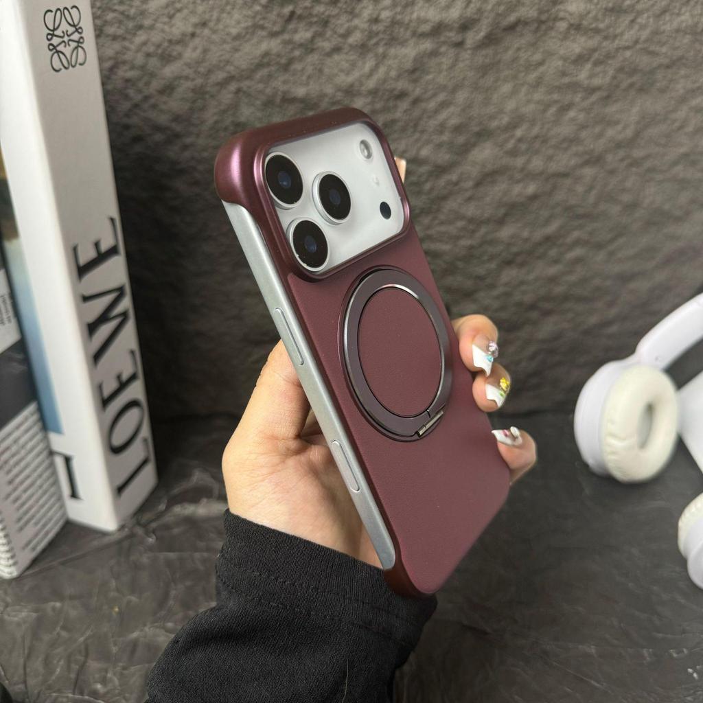 360° Stand Case: Frameless, Solid Color, Anti-Stain, Erasable, Magnetic Cover for Apple iPhone 17 Pro Max