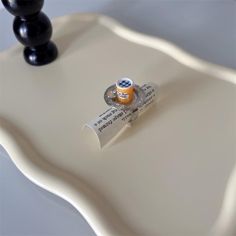 Cute 3D Food Dessert Shaped Resin Rings Adjustable Size Cartoon Design For Girls Daily Wear Party Cosplay Gifts