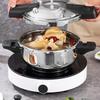 304 Stainless Steel Pressure Canners, 1.8L Dual Handle Kitchen Pressure Cooker, 4 KPA Mini Pressure Cookers With Auto Pressure Detection Protection