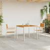 Garden Chair 2 Pcs Solid Teak Wood and Stainless Steel
