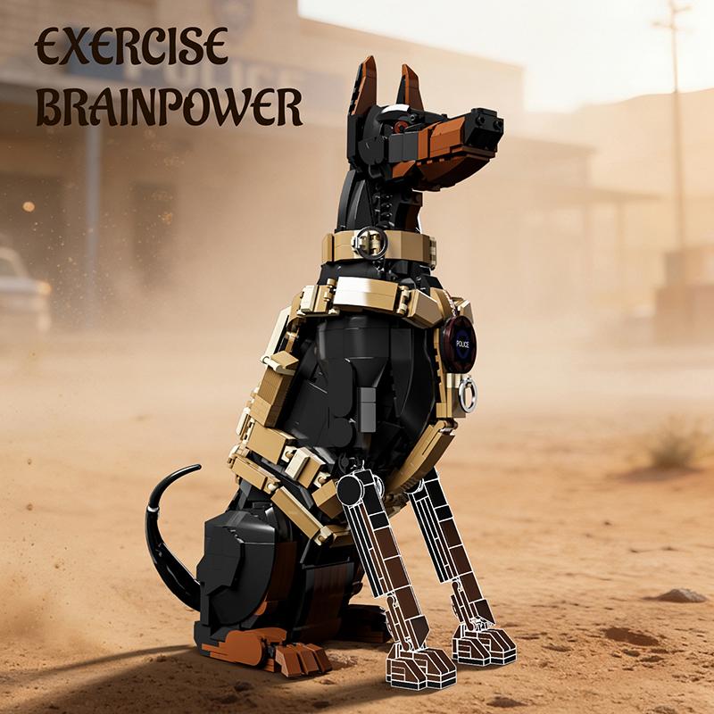 Creative 1376Pcs Military Working Dog Building Blocks