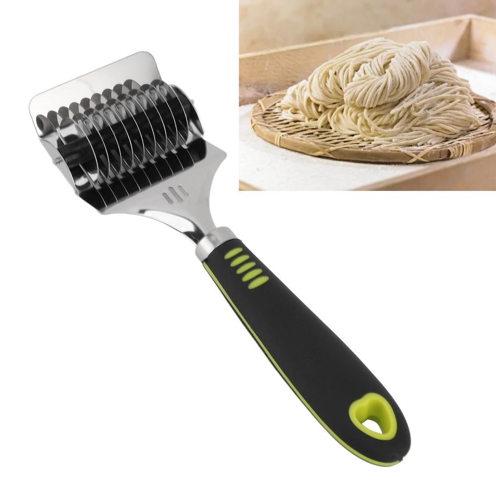 Edelstahl Nudelholz Teigroller Schneider Ergonomischer Griff Nudelmaschine Nudelschneider Küche Kochen