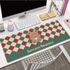 Extra Large Cute Checkered Mouse Pad, Flower Bear Design, Desk Mat for Laptop and Keyboard