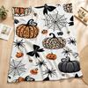 Comfortable Halloween Flannel Blanket, Soft And Warm with Fun Leopard Print Pumpkin, Bow, And Spider Web Patterns, Ideal for Sofas, Beds, Offices, And