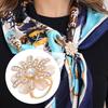 Three-circle Scarf Ring Button Three-Circle Design Clip with Opal Silk
