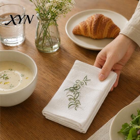 Washable Cloth Napkin Bohemian Linen Napkin, Rustic Machine Fabric 16 Inch Farmhouse Wedding Table Decor Napkins Style for Dining Home Bridal