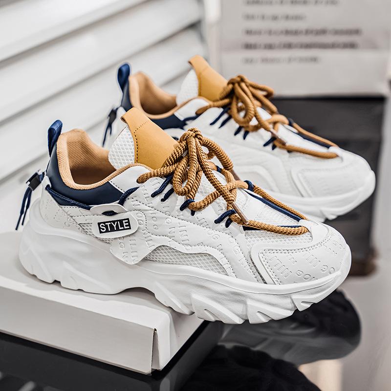 INS wind autumn breathable sports leisure comfortable thick sole heightening tide dad shoes soft sole running shoes