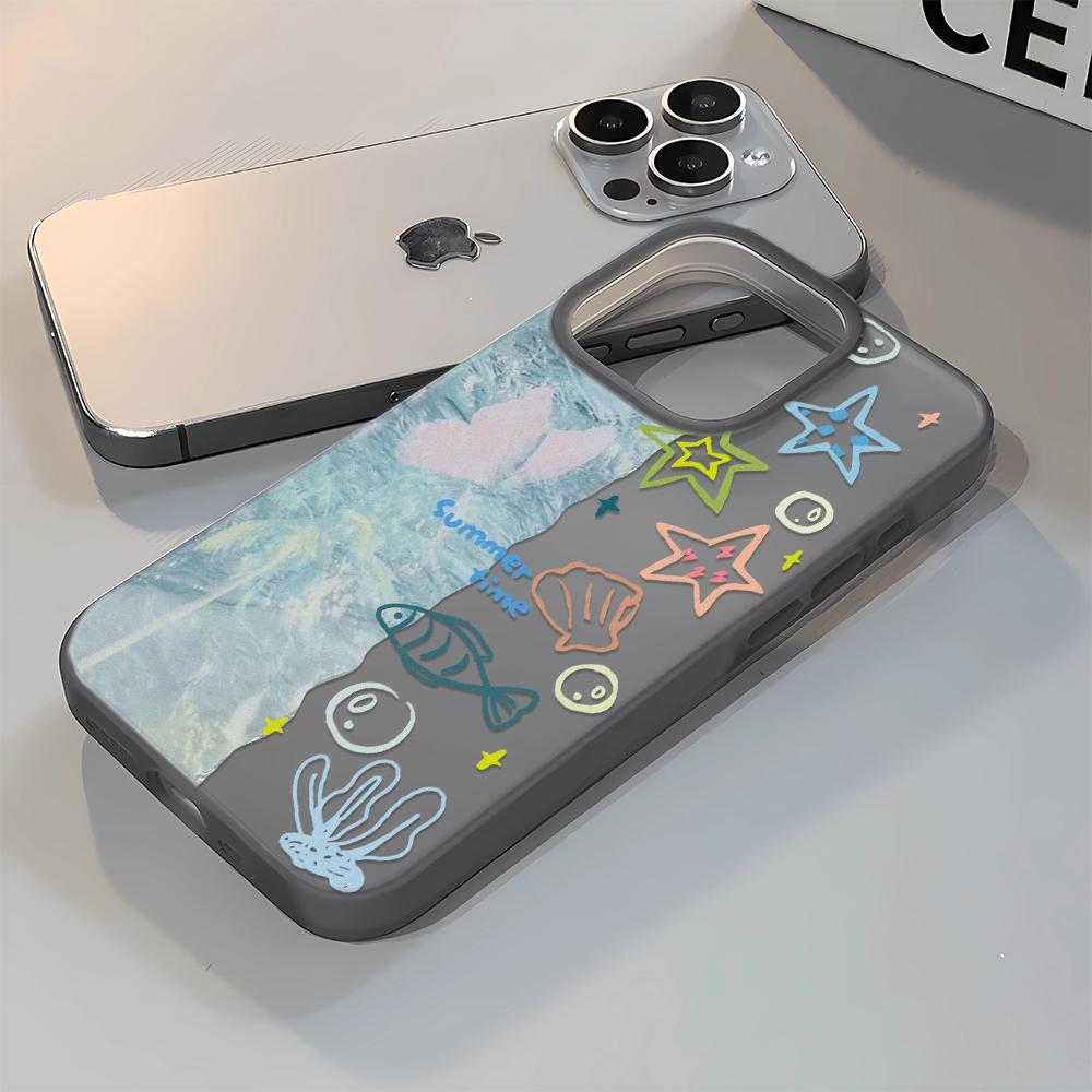 Seaside Fish Patterns Phone Case For IPhone 17 17 Air 16 15 Plus 15 14 13 12 11 Pro Max Anti-Drop Cover Fundas