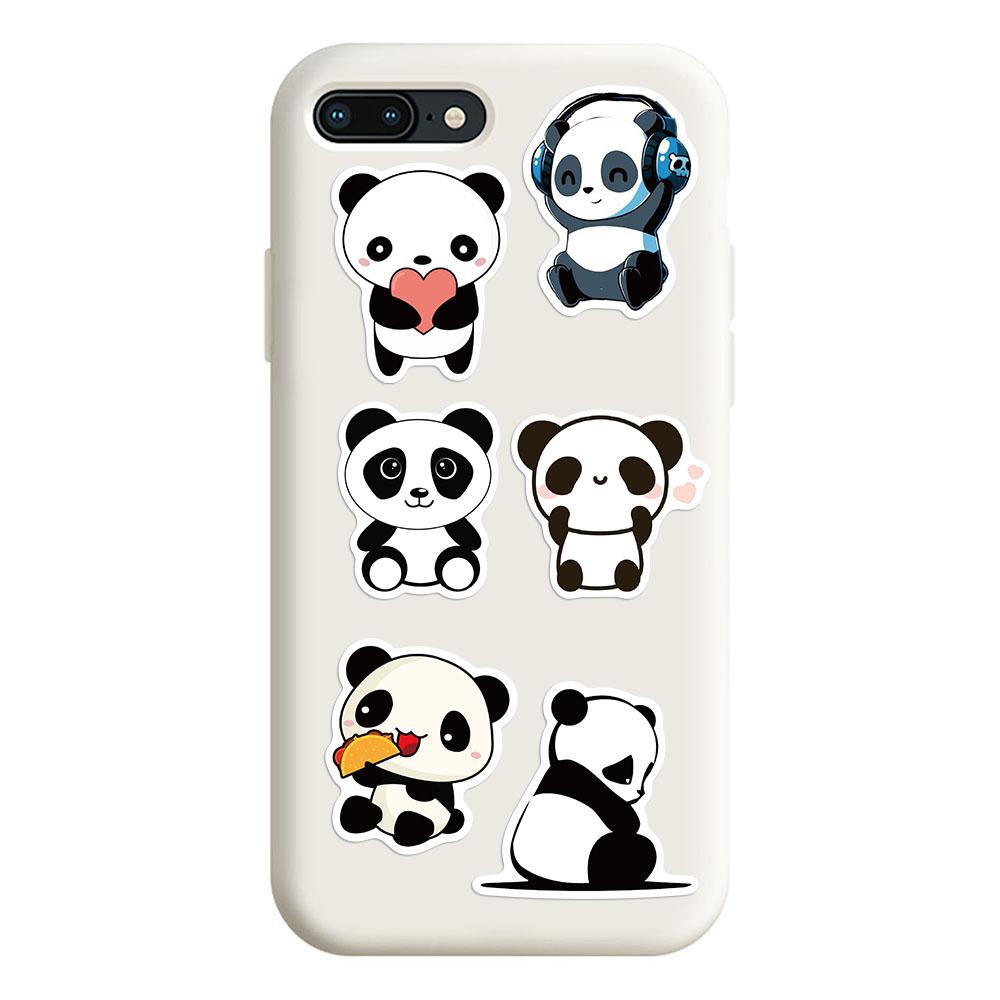 50PCS Cartoon Cute Panda Stickers Aesthetics PVC Stationery Children's Sketchbook Notebook Diary Decoration Scrapbook Supplies