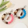 Cartoon Yak Silicone Beaded Bracelet & Keychain with Tassel
