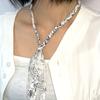 S SY [hand Made] Paisley Bandana Knot Necklace White