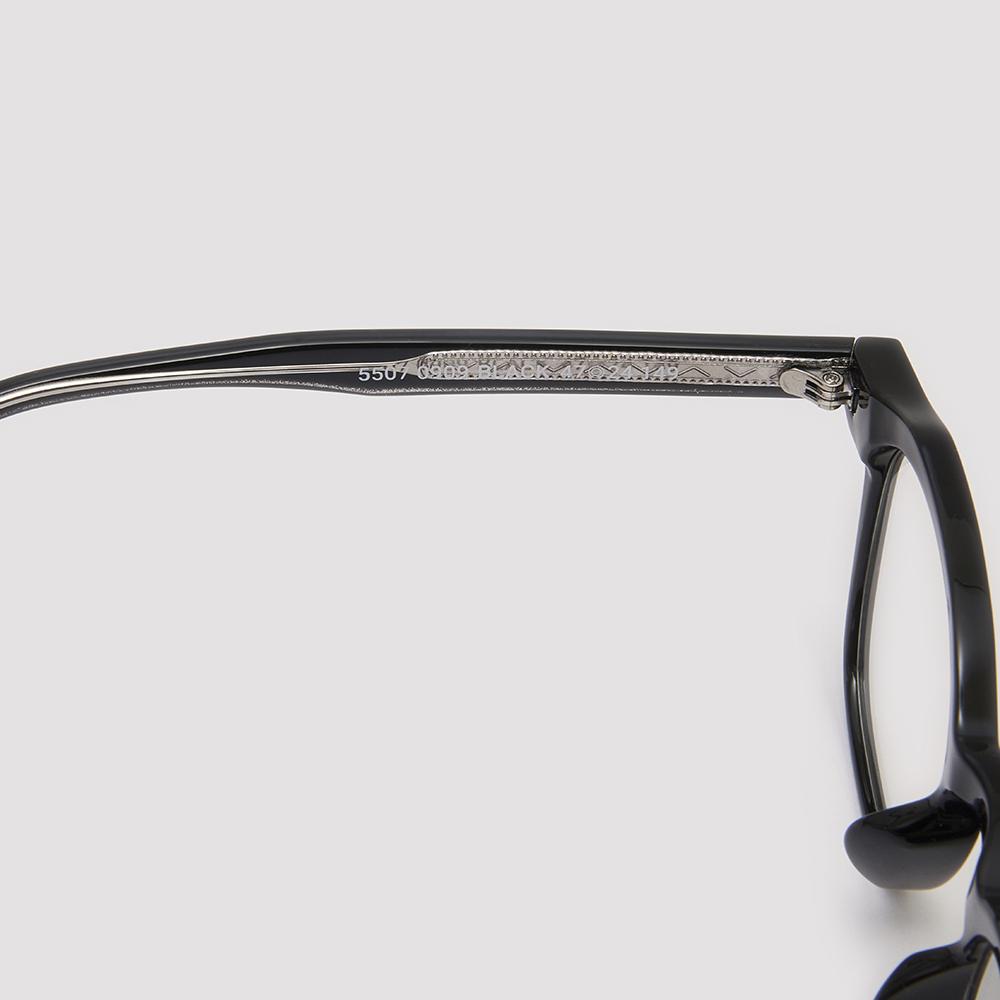 Alloaiweeo [Essential] Al5507 0909G French Square Black Eyeglass Frames Blue Light Blocking Lenses Selection