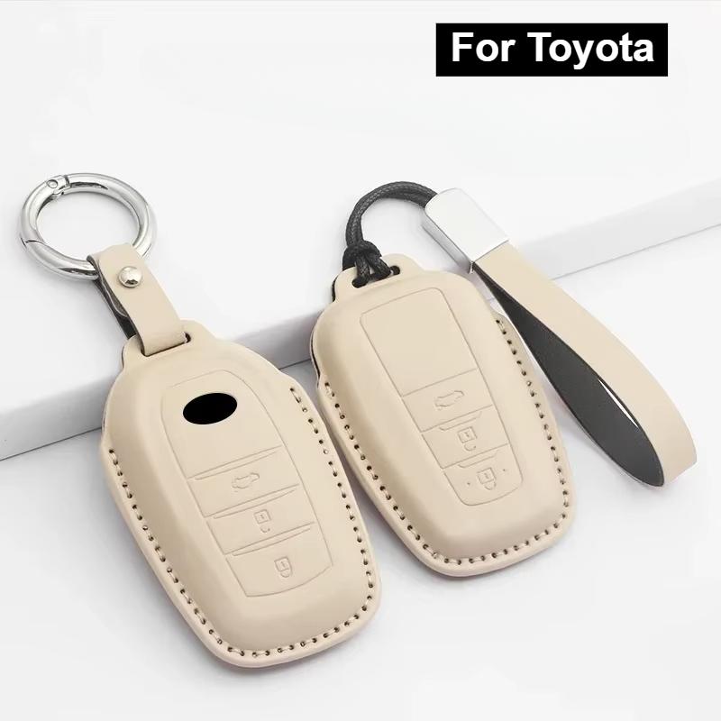 Car Key Case Cover for Toyota Land Cruiser 200 Prado Crown Yaris Cross CHR Fortuner Innova Camry Corolla Car Remote Key Bag