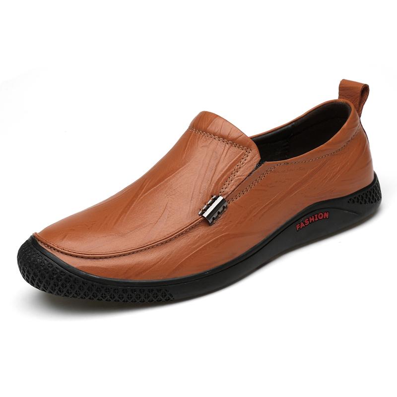 

Новейшая высококачественная мужская обувь бренда из натуральной кожи, удобные повседневные туфли без застежек на весну и осень, мужские кроссовки 42