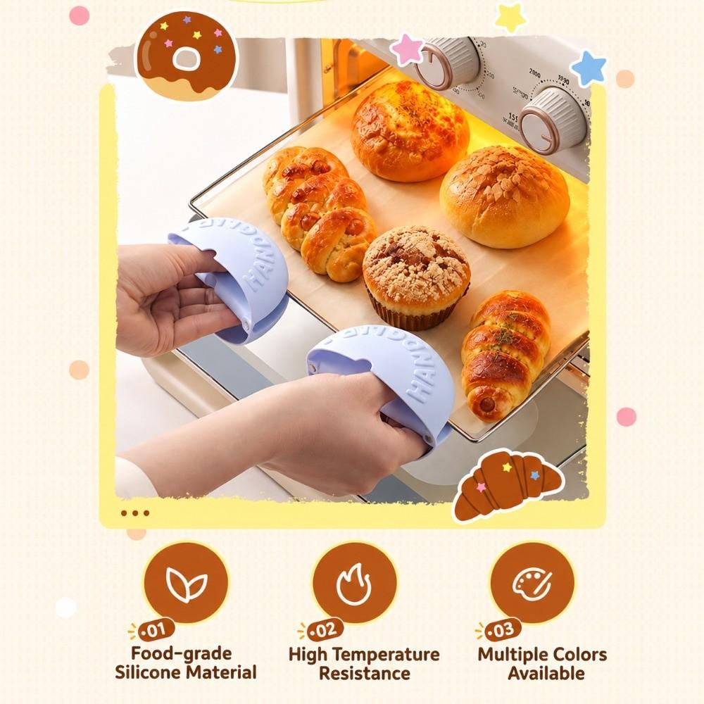 Silicone Heat Resistant Gloves Non-Slip Oven Mitts Sweet Donut Insulated Gloves Cooking