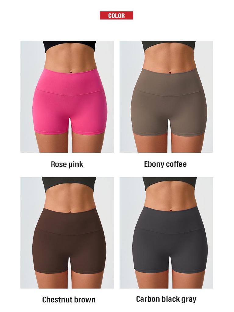 2025 Women's High Waist Sports Shorts - Summer Thin, Tummy Control, Hip Lifting, Antibacterial, Anti-Exposure, High Elastic Fitness 3-Point Pants