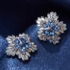 Gorgeous Blue Cubic Zirconia Stud Earrings Engagement Wedding Party Accessories For Women Blue Earrings Fashion Jewelry