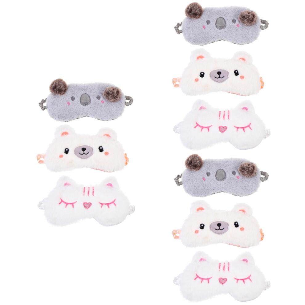 9Stk Komfortable Augenbinden Bunt Mit Tierdesign Leichte Schlafmasken
