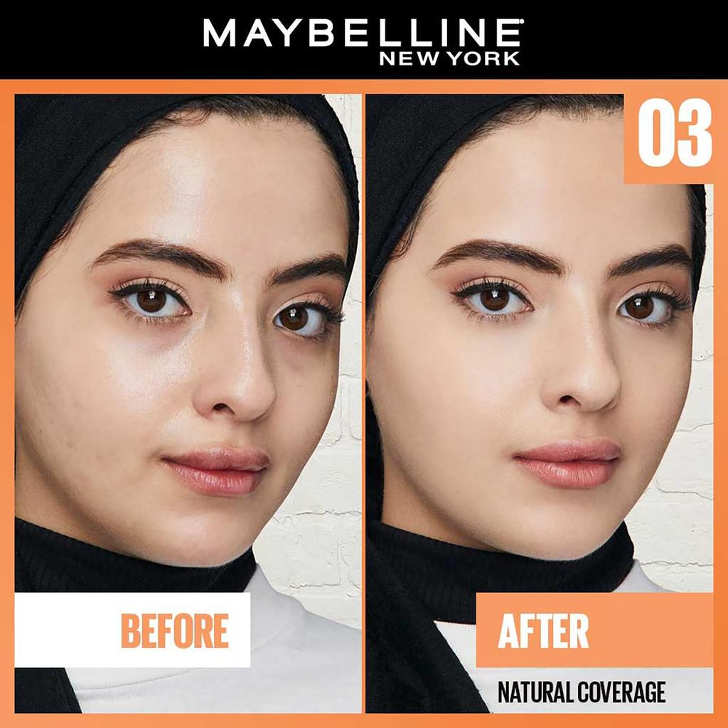 Maybelline Tekutý make-up New York s SPF 50 a vitamínom C Prirodzené krytie Tónovací krém na pleť 30 ml Odtieň 03