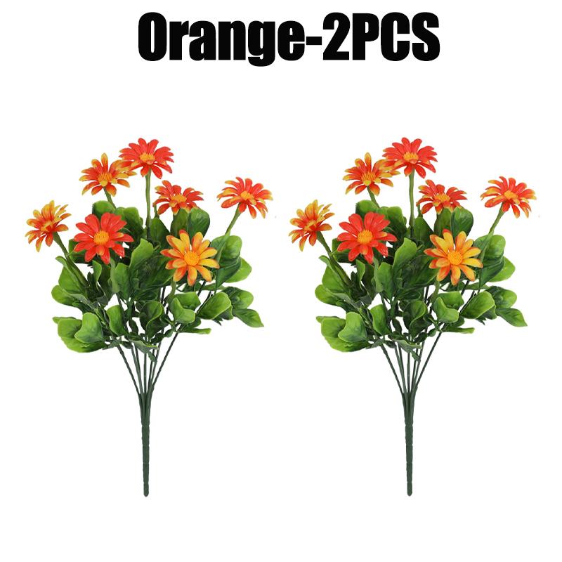 2/4/8PCS Artificial Chrysanthemum Daisy Flowers Plastic Simulation Plants Decorative Ornament for Outdoor Home Garden Display