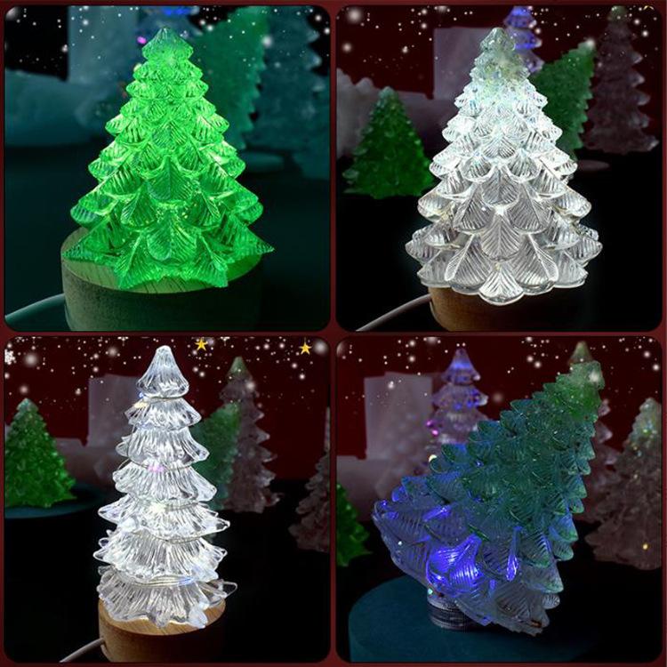 DIY Crystal Mold, Drip Glue, Resin, 3D, Christmas Tree, Candle Mold, Christmas Table, Ornaments, Mirror Silicone Mold