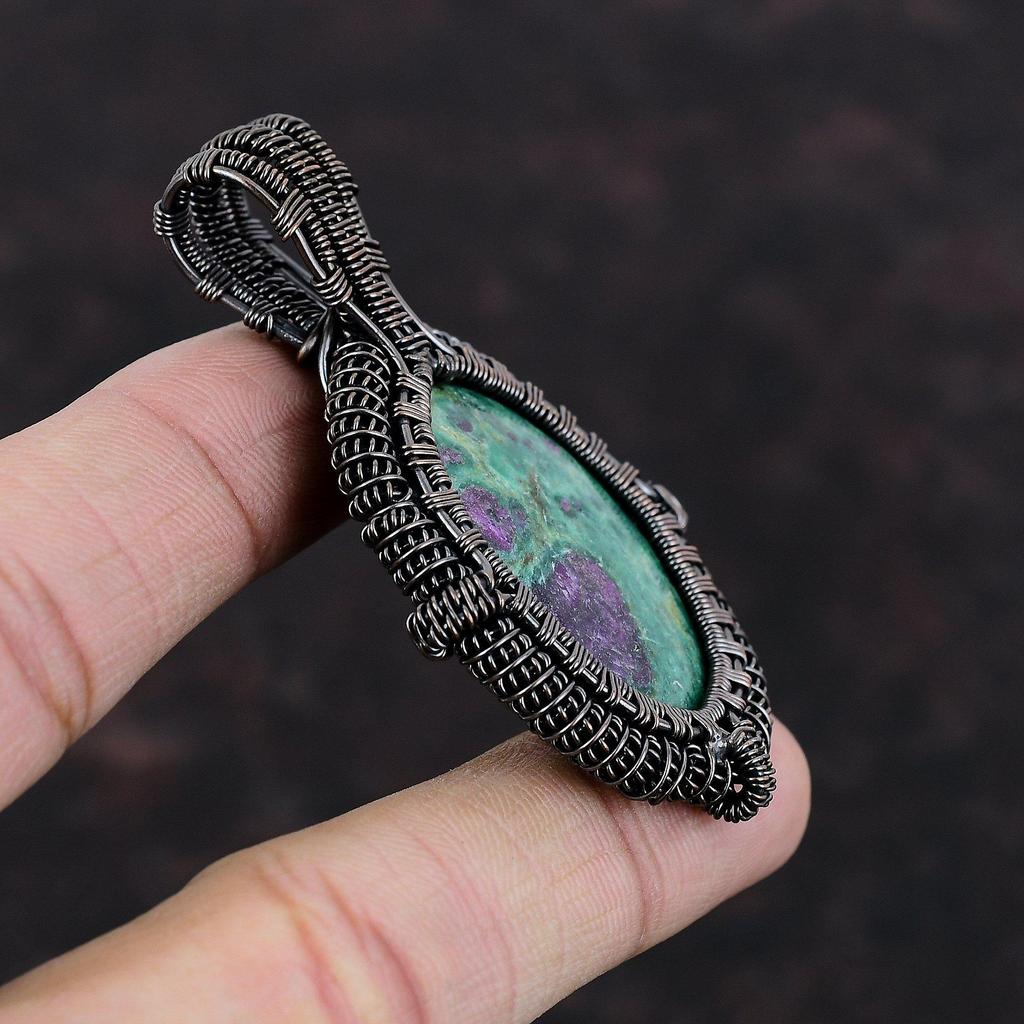 Ruby Fuchsite Copper Pendant Copper Wire Wrapped Pendant Ruby Fuchsite Jewelry Handmade Gemstone Pendant Gift For Him Amazing Copper Jewelry