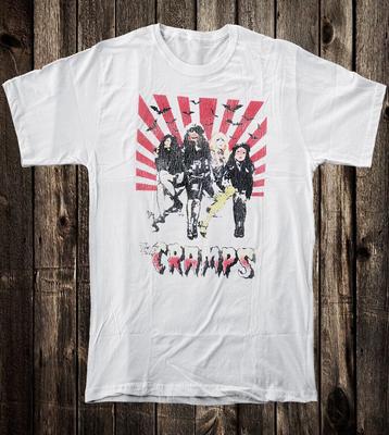 T-shirt Retro 100% Cotone Stile Punk Anni '80 The Cramps Sole Nascente