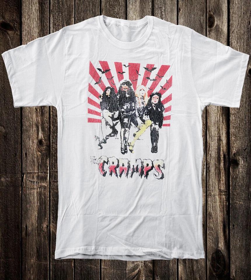 Ретро Футболка 100% Хлопок Стиль Панк 80-х The Cramps Восходящее Солнце 3XL