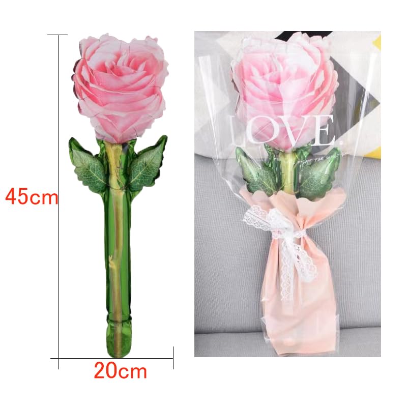 Mainiusi Flower Handheld Balloon Set 12 Pieces Roses Marguerite Sunflowers Tulips Event Decorations Birthday Party Festival Summer Cultural School