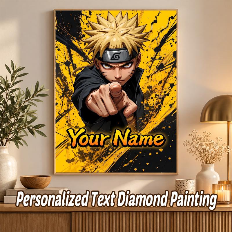 Naruto Uzumaki Custom Name Diamond Painting Personalized 5D Full Drill DIY Diamond Art Home Decor